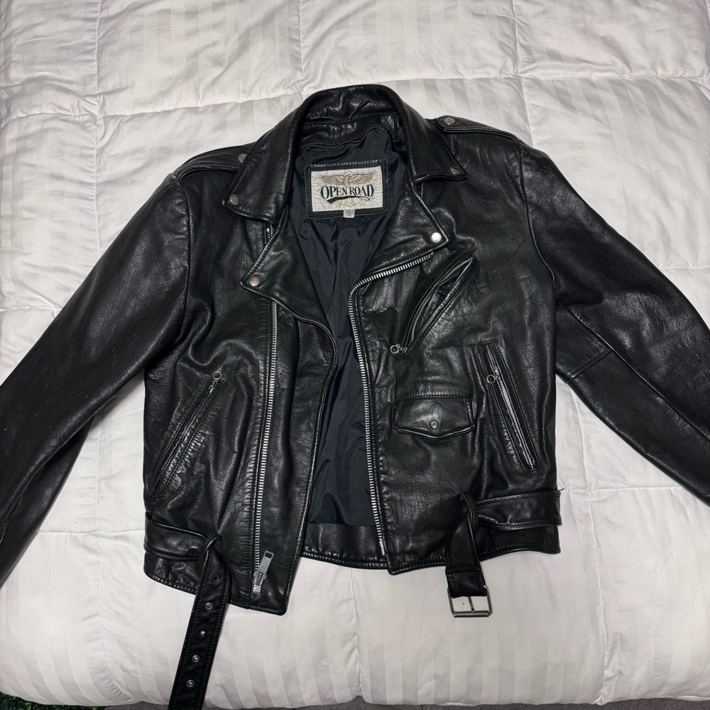 Unisex Leather Motorcycle Jacket